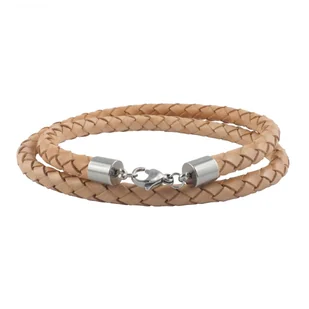 König Design skórzany naszyjnik skórzany pasek skórzana bransoletka 7 mm męski naszyjnik 17 cm - 100 cm pleciony, długość:80 centymetrów, kolor:Naturalny - Naszyjniki męskie - miniaturka - grafika 1