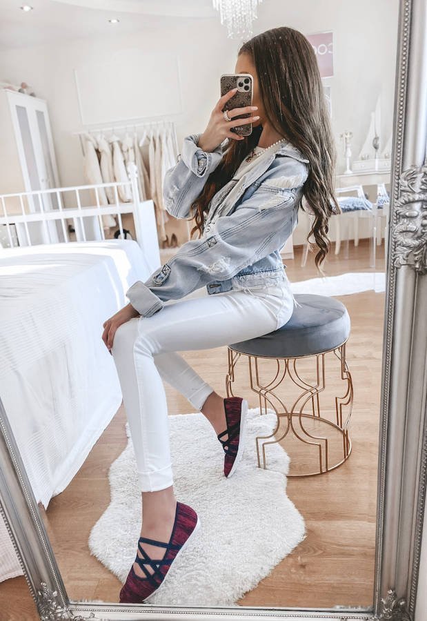 Różowe baleriny materiałowe Janae-37