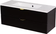 Szafki łazienkowe - Czarna matowa szafka łazienkowa z umywalką 100/2 cm Victa Gante  - miniaturka - grafika 1