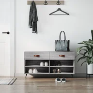 Wieszaki i stojaki - vidaXL Ławka z miejscem na buty, szary dąb sonoma, 102x35x55 cm - miniaturka - grafika 1