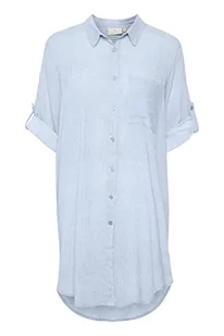 KAFFE damska koszula sukienka 3/4 rękaw tunika długi, kaszmerska niebieska/chalk Stripe, 46 - Koszule damskie - miniaturka - grafika 1