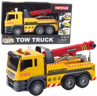 Samochody i pojazdy dla dzieci - CIĘŻARÓWKA INTERAKTYWNA Z DŹWIGIEM PODNOSZONYM REGULOWANYM ŚWIATŁA DŹWIĘKI - miniaturka - grafika 1