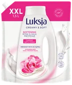 Kosmetyki do kąpieli - Kremowy płyn do kąpieli z różą i proteinami mleka Luksja 1,5L zapas - miniaturka - grafika 1