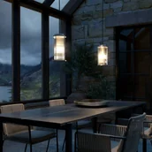 Lampy ogrodowe - Lampa wisząca zewnętrzna Linton, ocynkowana - miniaturka - grafika 1