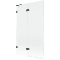 Parawany nawannowe - Mexen Lunar L parawan nawannowy 2-skrzydłowy lewy 110 x 150 cm, transparent, gun gray szczotkowany - 897L-110-100-66-00-L - miniaturka - grafika 1