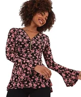 Koszulki i topy damskie - Joe Browns Damska koszulka z długim rękawem i zamkiem błyskawicznym, wielokolorowa, 18, multi, 44 - miniaturka - grafika 1