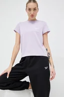 Koszulki sportowe damskie - Reebok t-shirt damski kolor fioletowy - miniaturka - grafika 1