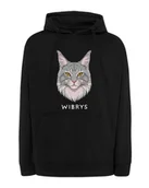 Bluzy damskie - Bluza z kapturem Maine Coon Szary Personalizowana Kot Czarna XXL - miniaturka - grafika 1