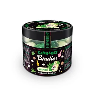 Cukierki konopne - jabłkowe, Sour Apple, Euphoria, 140g - Suplementy naturalne - miniaturka - grafika 1