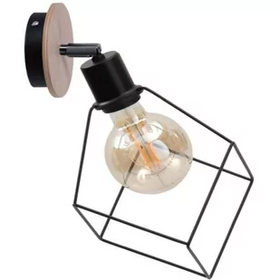 Keter Lighting Ruben kinkiet 1x60W czarny/drewno 596 - Lampy ścienne - miniaturka - grafika 1