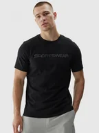Koszulki sportowe męskie - Męski t-shirt z nadrukiem 4F 4FWAW24TTSHM1586 - czarny - miniaturka - grafika 1