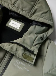 Reserved - Ocieplana kurtka z kapturem - jasny zielony - Kurtki i płaszcze dla chłopców - miniaturka - grafika 1