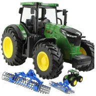 Zabawy w naśladowanie dorosłych - Duży Traktor Ciągnik Rolniczy ze Składanym Wałem, Zabawka dla dzieci Z1007 - miniaturka - grafika 1