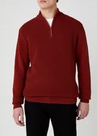 Swetry męskie - MĘSKI SWETER WRANGLER HALF ZIP KNIT RUSSET BROWN W8B4QOXMA 112132390 - Wrangler - miniaturka - grafika 1