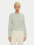 Swetry damskie - Tommy Hilfiger Sweter WW0WW43586 Zielony Regular Fit - miniaturka - grafika 1