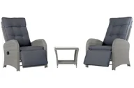 Meble ogrodowe - Meble ogrodowe technorattanowe Saloniki Light Grey / Grey - miniaturka - grafika 1