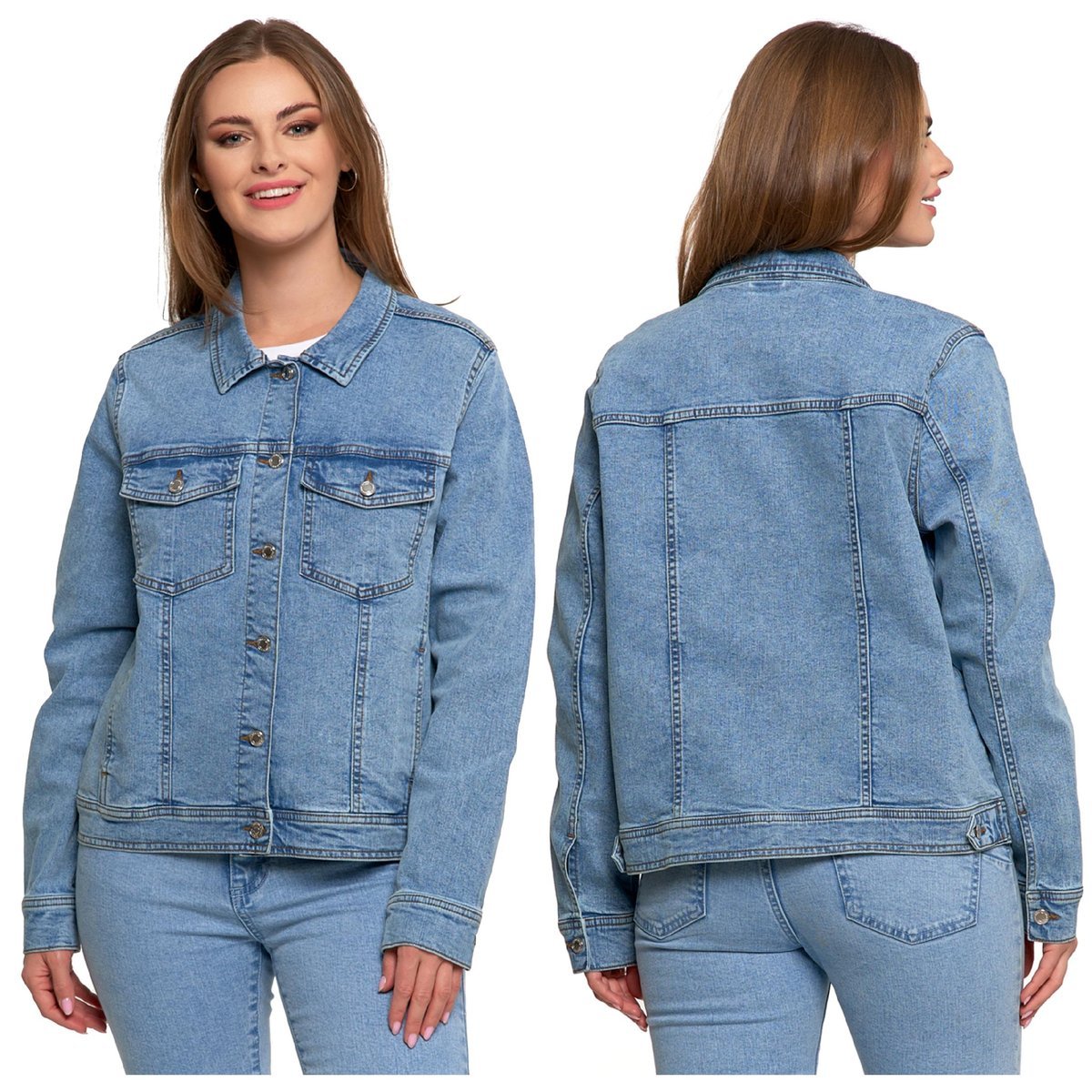 KURTKA DAMSKA JEANSOWA Przejściowa Klasyczna Stylowa JEANS MORAJ r. L