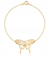 Bransoletki - Złota bransoletka motyl motylek origami srebro 925 - miniaturka - grafika 1