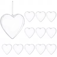 Bombki - Bombki akrylowe 8cm serce plastikowe decoupage zestaw 12 szt. - miniaturka - grafika 1