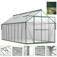 Szklarnie ogrodowe - Szklarnia Ogrodowa Poliwęglan Duża Slide-In 490x244cm Zielona UV - miniaturka - grafika 1