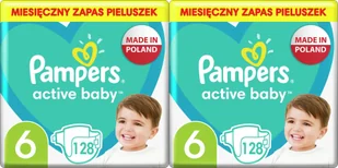 Pampers Pieluchy Active Baby 6, 13-18 kg, 128 szt. x2 - Pieluchy - miniaturka - grafika 1