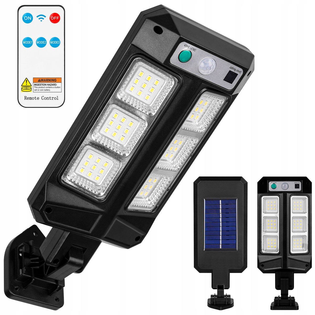 Lampa Solarna Uliczna LED Z CZUJNIKIEM RUCHU I ZMIERZCHU PILOT MOCNA
