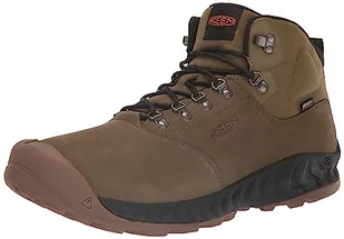 KEEN Męskie buty trekkingowe Nxis Explorer Mid, Ciemnooliwkowy czarny, 45 EU - Buty trekkingowe męskie - miniaturka - grafika 1