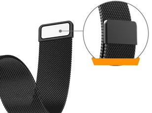 Bransoleta Milanese pasek Alogy stal nierdzewna do smartwatcha 22mm Czarny - Akcesoria do smartwatchy - miniaturka - grafika 8