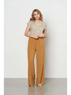 Bluzki damskie - Co Woman Bluzka "Lucia" w kolorze miętowo-jasnobrązowym - miniaturka - grafika 1