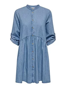 ONLY Women's ONLCHICAGO 3/4 SL DNM sukienka BJBOX, Light Blue Denim, M - Sukienki - miniaturka - grafika 1
