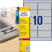 Etykiety do drukarek - Avery Zweckform Zweckform znamionowe A4 96 x 50,8 mm srebrne (L6012-20) - miniaturka - grafika 1