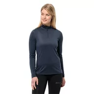 Koszulki sportowe damskie - Damska koszulka termoaktywna z długim rękawem Jack Wolfskin SKY THERMAL HZ W night blue - M - miniaturka - grafika 1