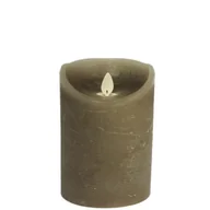Świece - Świeca LED z prawdziwego wosku z timerem i migoczącym knotem Taupe Wysokość 10cm - miniaturka - grafika 1