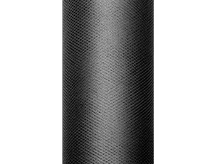 Party Deco Tiul gładki czarny - 15 cm x 9 metrów - 1 szt. TIU15-010 - Wesele i ślub - miniaturka - grafika 1