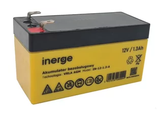 Akumulator AGM 12V 1.3Ah INERGE - Ładowarki i akumulatory - miniaturka - grafika 1