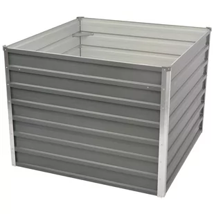 vidaXL Donica do podniesionej grządki 100 x 100 x 77 cm stal galwanizowana szara 42407 - Donice - miniaturka - grafika 1
