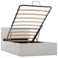 Łóżka - vidaXL Rama łóżka z podnośnikiem, biała, sztuczna skóra, 90 x 200 cm - miniaturka - grafika 1