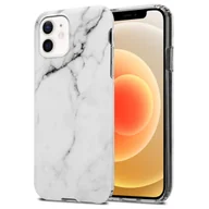 Etui i futerały do telefonów - Pokrowiec Etui Do Apple iPhone 12 PRO MAX w Biało Szary Marmur No. 23 Obudowa Case Cover Silikon Plecki Cadorabo - miniaturka - grafika 1