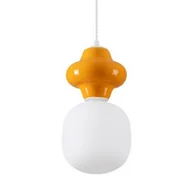Lampy sufitowe - Szklana lampa wisząca VILROSA LE44556 do pokoju dziecięcego biała pomarańczowa - miniaturka - grafika 1