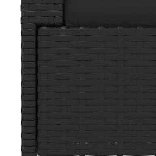 2-osobowa sofa z poduszkami, czarna, polirattan - Sofy ogrodowe - miniaturka - grafika 8