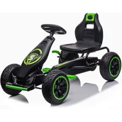 Jeździki dla dzieci - Gokart na pedały ENERO 18 Czarno-zielony - miniaturka - grafika 1