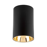 Lampy sufitowe - OPRAWA NATYNKOWA SPOT TUBA CZARNO-ZŁOTA TINA W1 - miniaturka - grafika 1