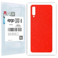 Szkła hartowane na telefon - Folia naklejka skórka strukturalna na TYŁ do Samsung Galaxy A50 -  Czerwony Pastel Matowy Chropowaty Baranek - apgo SKINS - miniaturka - grafika 1
