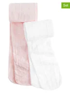 Rajstopy dziecięce - COOL CLUB Rajstopy (2 pary) w kolorze jasnoróżowym i białym - miniaturka - grafika 1