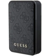 Powerbanki - Guess Powerbank 18W GUPB10DP4GEGK 10000mAh czarny/black 4G Leather Metal Logo - miniaturka - grafika 1