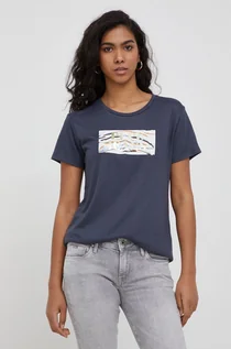 Koszulki i topy damskie - Pepe Jeans t-shirt damski kolor szary - grafika 1