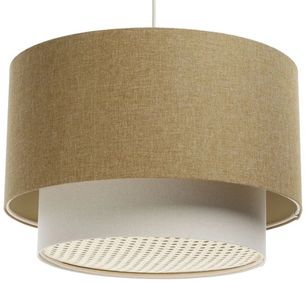 Lampa wisząca ERUTAN DOUBLE RATTAN 60 żółta/kremowa BPS KONCEPT