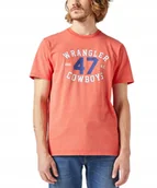 Koszulki męskie - T-shirt Wrangler GRAPHIC TEE 112350432 Burnt Sienna XL - miniaturka - grafika 1