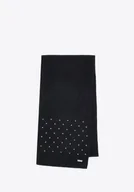 Apaszki i szaliki damskie - Szalik damski z ozdobnymi cyrkoniami czarny - miniaturka - grafika 1