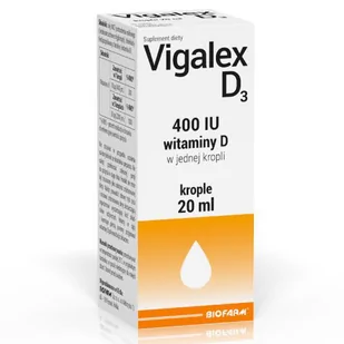 Biofarm SP. Z O.O. Vigalex D3 krople 20 ml 3801721 - Witaminy i minerały - miniaturka - grafika 1